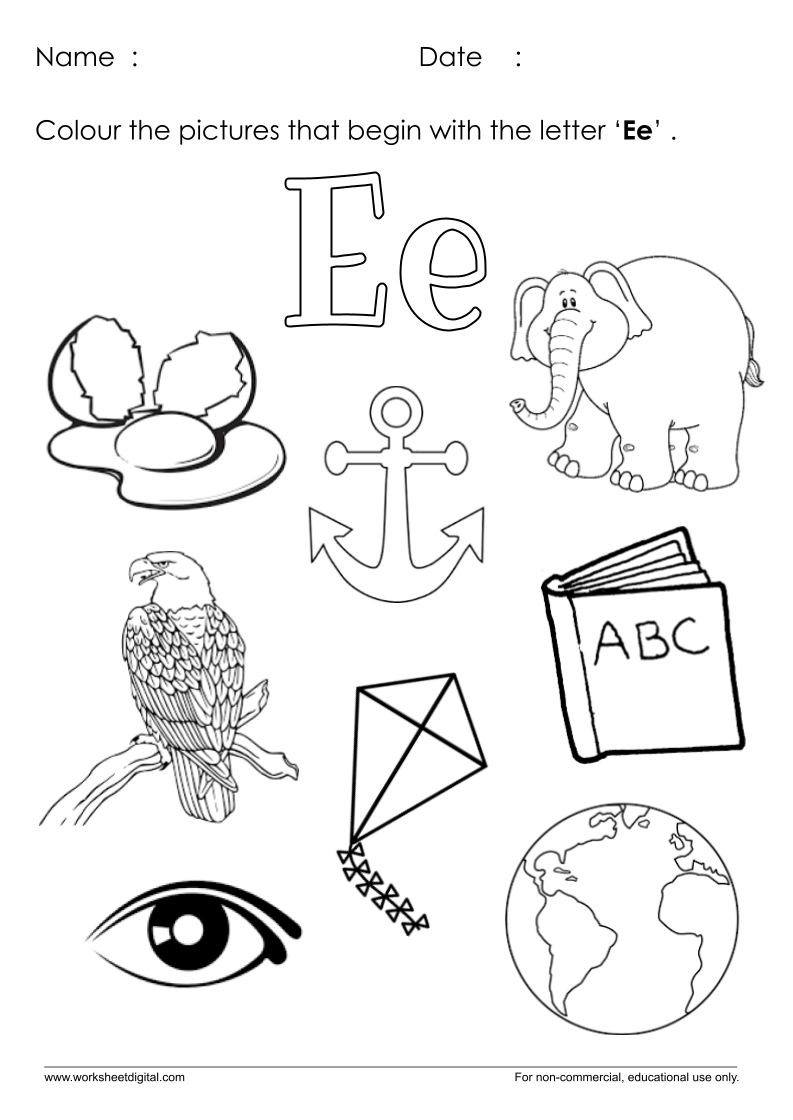 Letter E Worksheet For Kindergarten Worksheet Digital Worksheets 