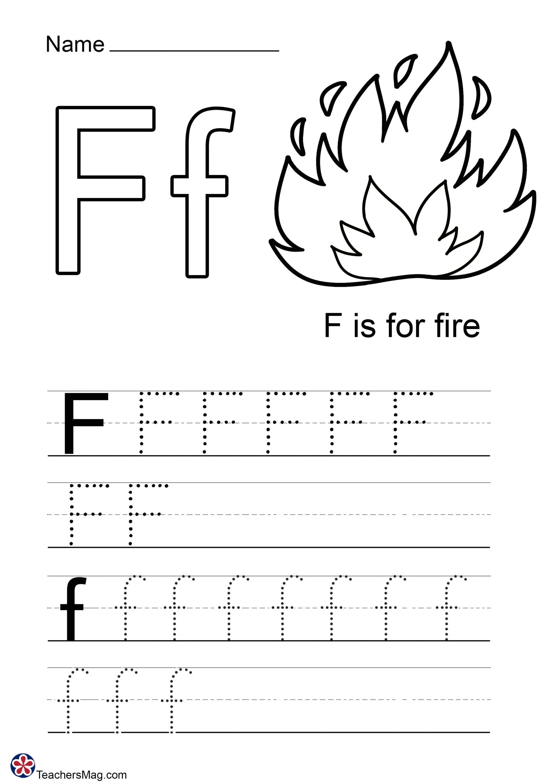 Letter F Worksheets For Preschoolers TeachersMag Worksheets Library