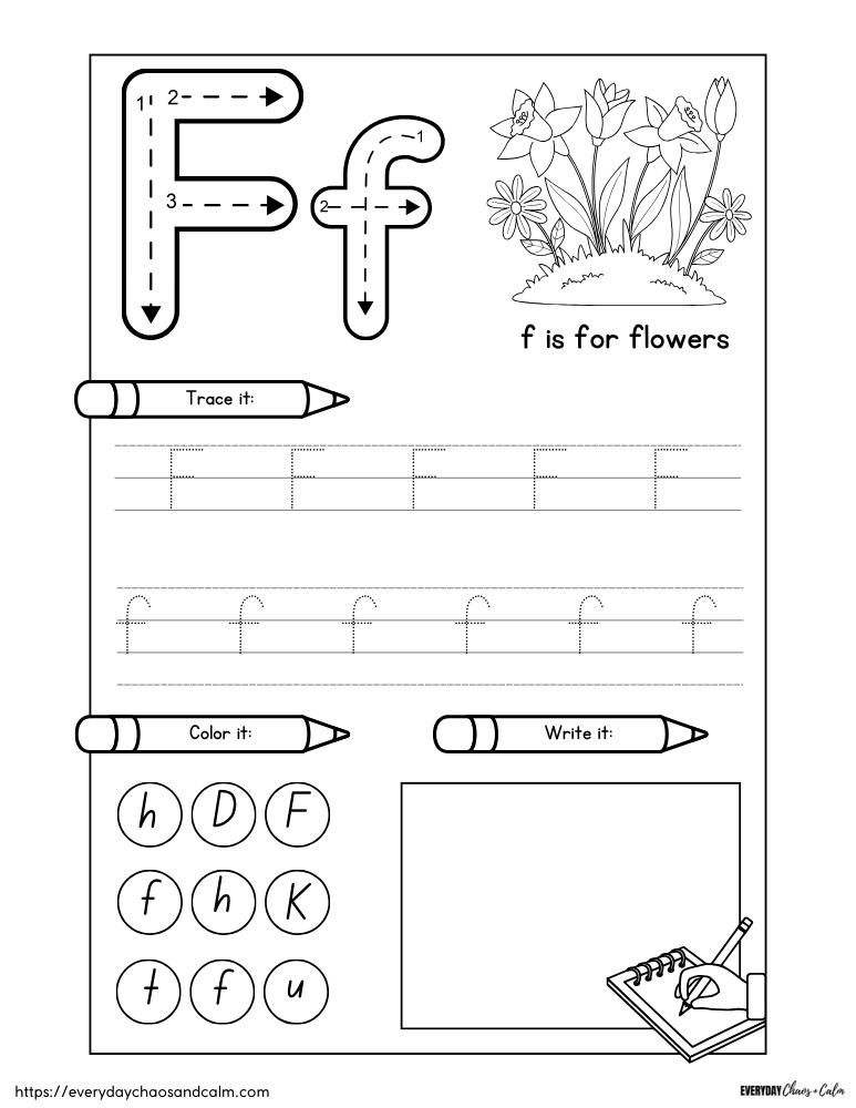 letter f worksheet
