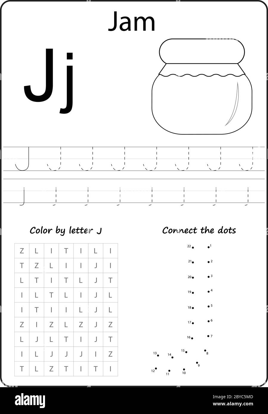 Letter J Alphabet Letter Worksheet Task For Kids Learning 