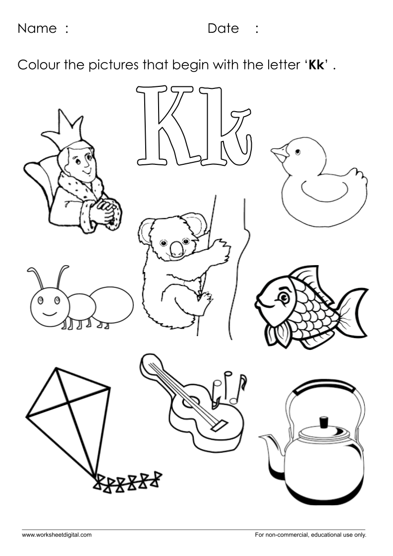 letter k worksheet