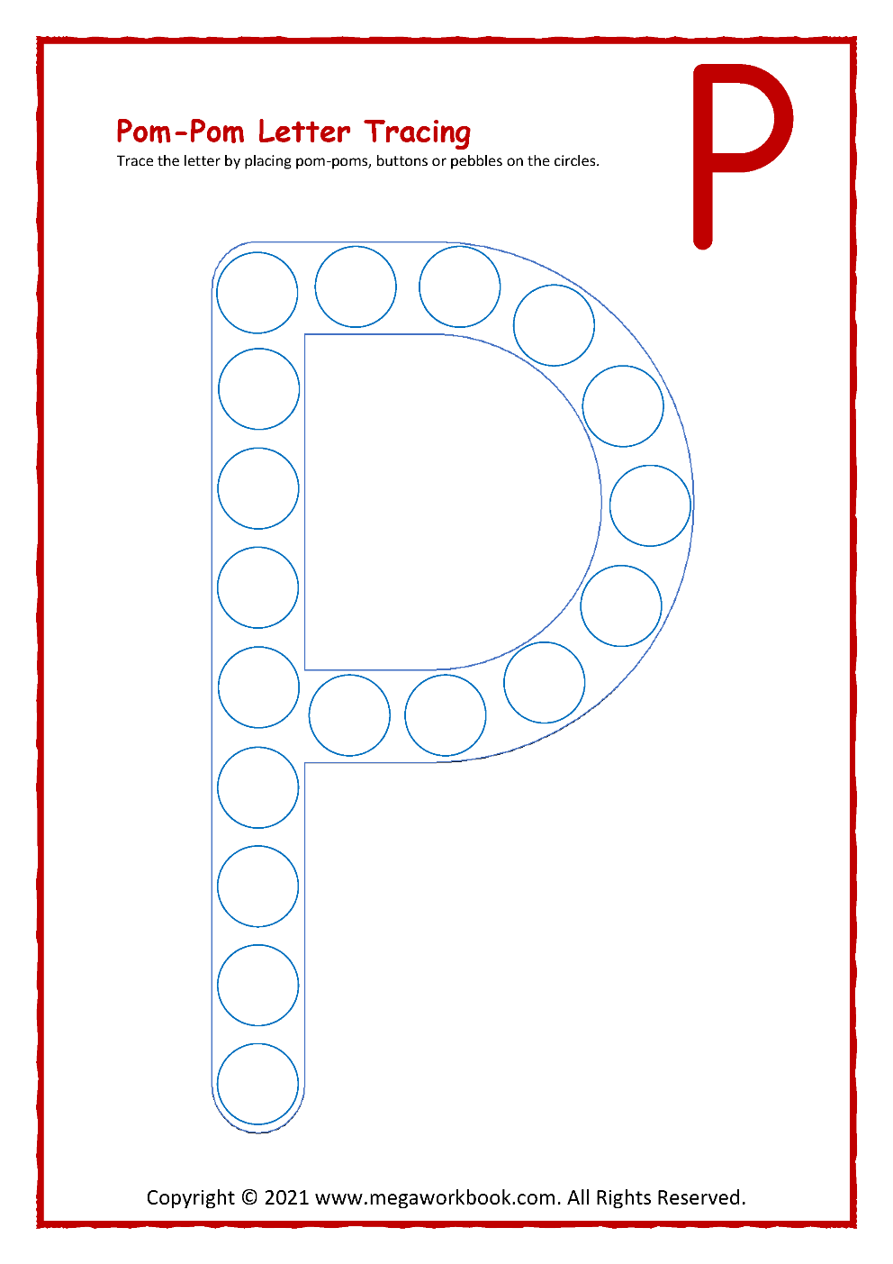 Letter P Coloring Worksheet Free Printable Digital PDF 