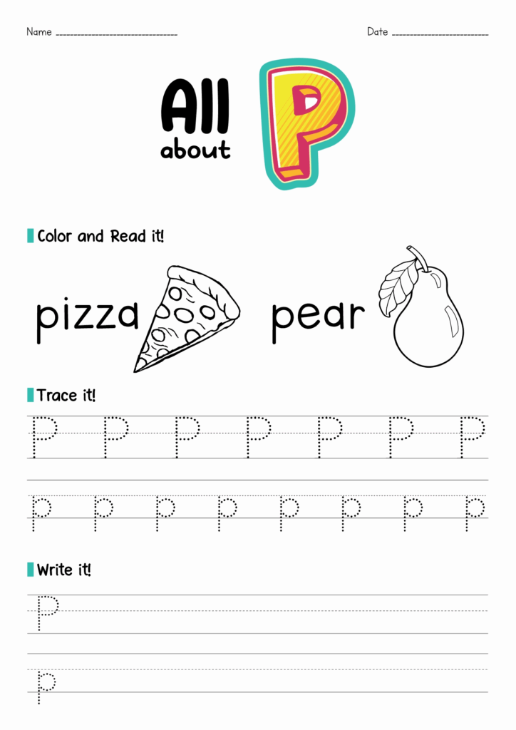Letter P Worksheets LettersWorksheets
