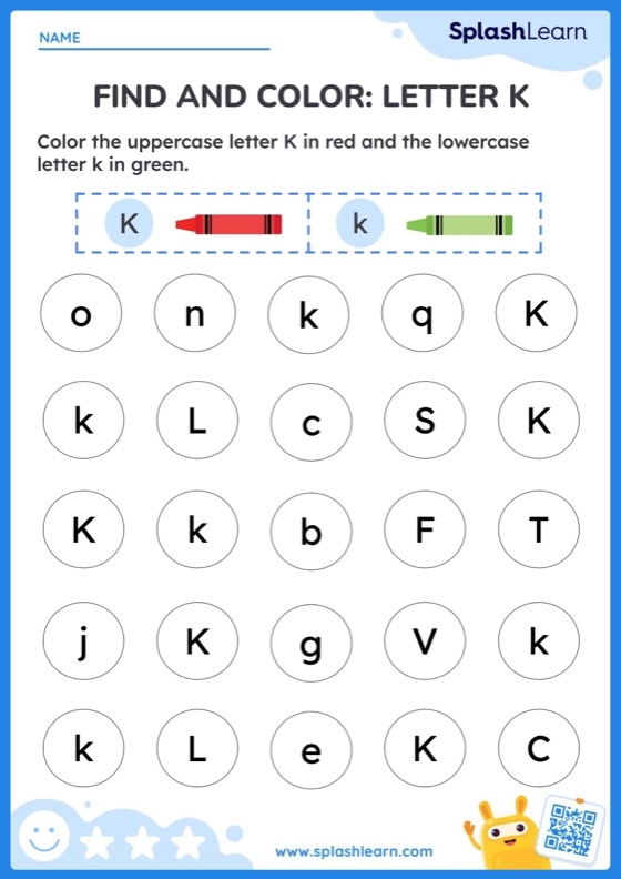 Letter Recognition Phonics Worksheet K Uppercase Super Simple 