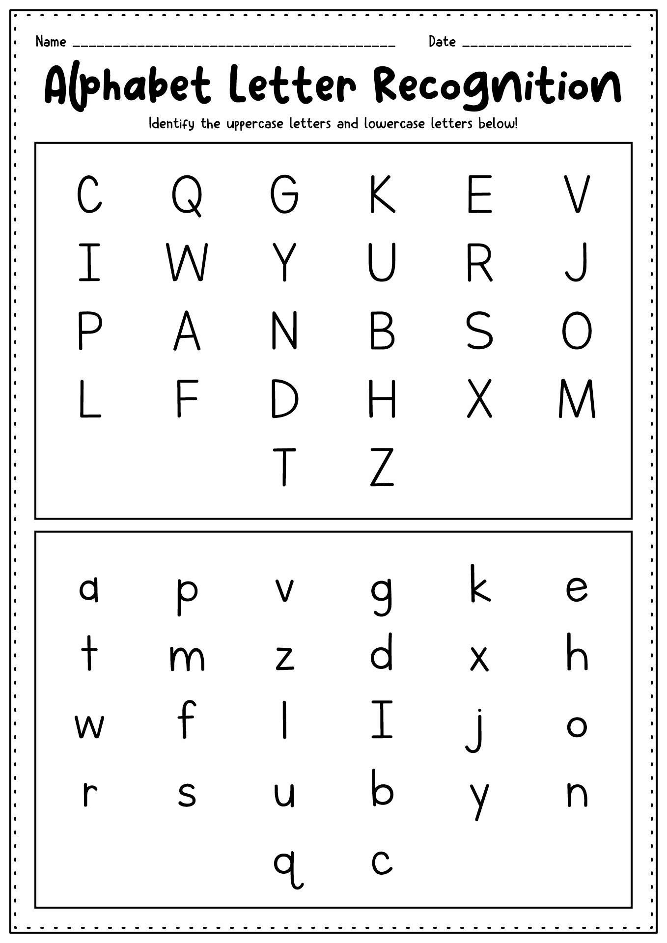 Letter Recognition Worksheets For Preschool LettersWorksheets