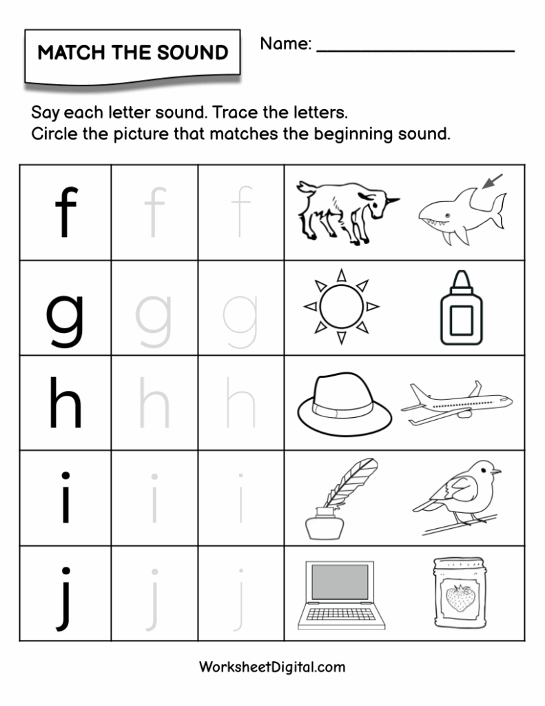 Letter Sound F J Worksheet Digital Worksheets Library