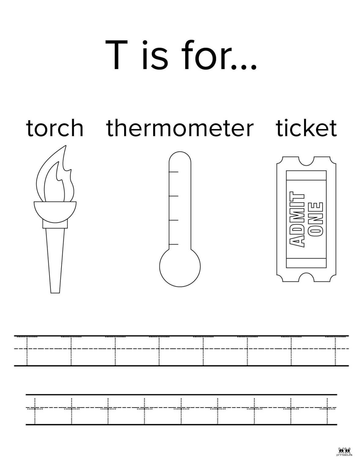 letter t worksheets