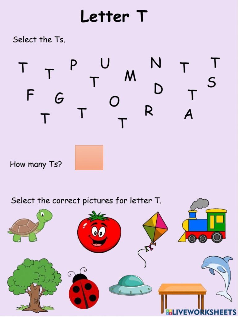 Letter T Worksheets 50 FREE Printables Printabulls Worksheets Library