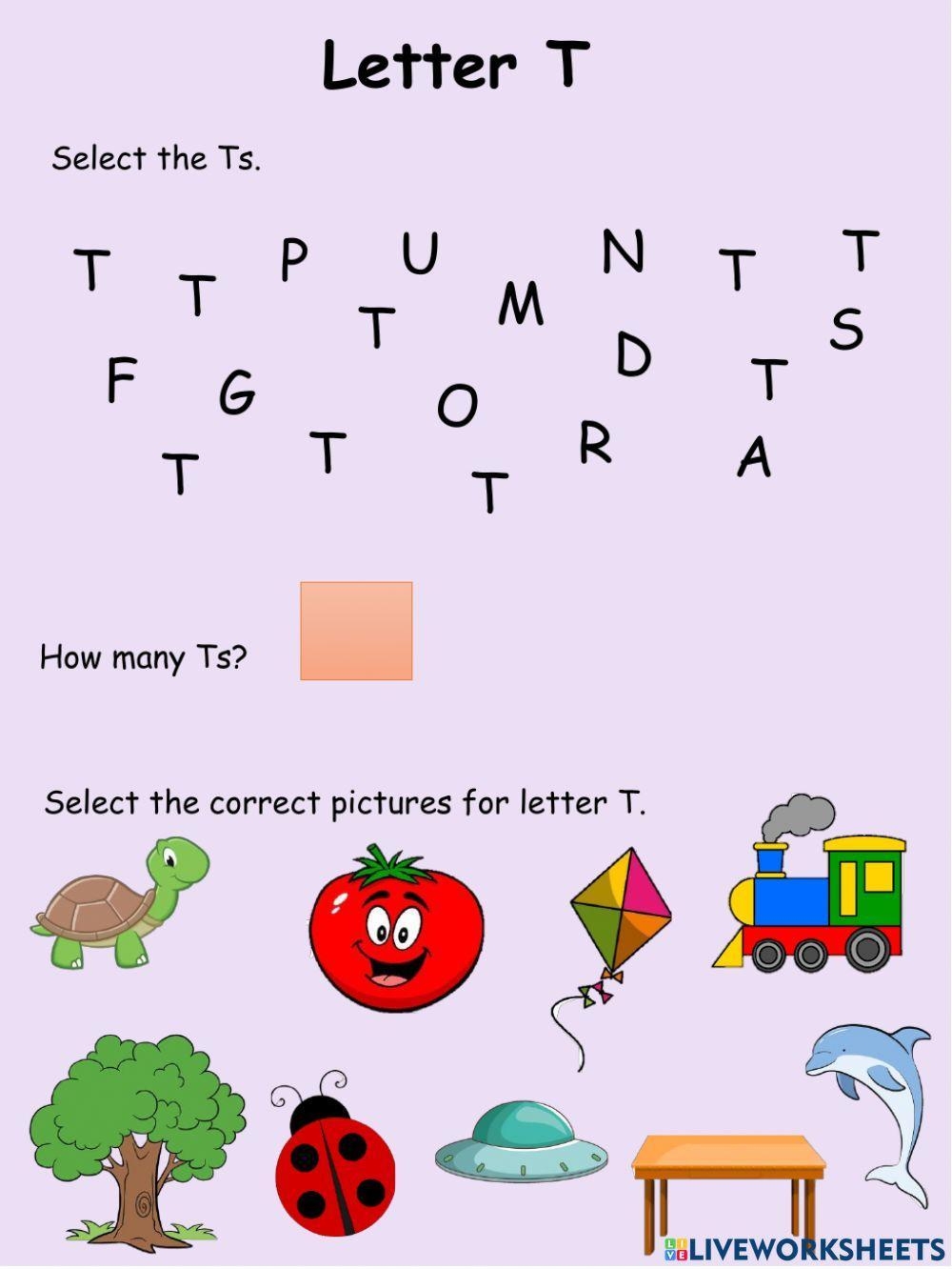 letter t worksheet