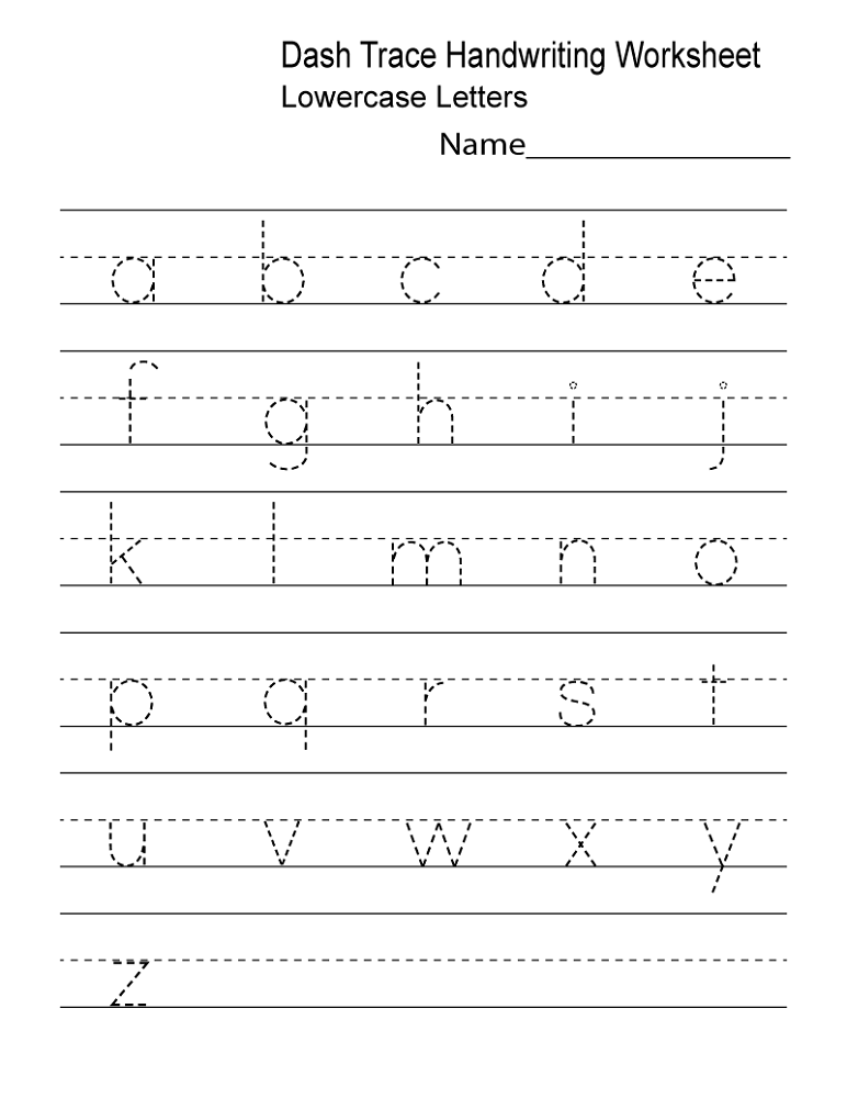 Letter Trace Worksheet Kindergarten