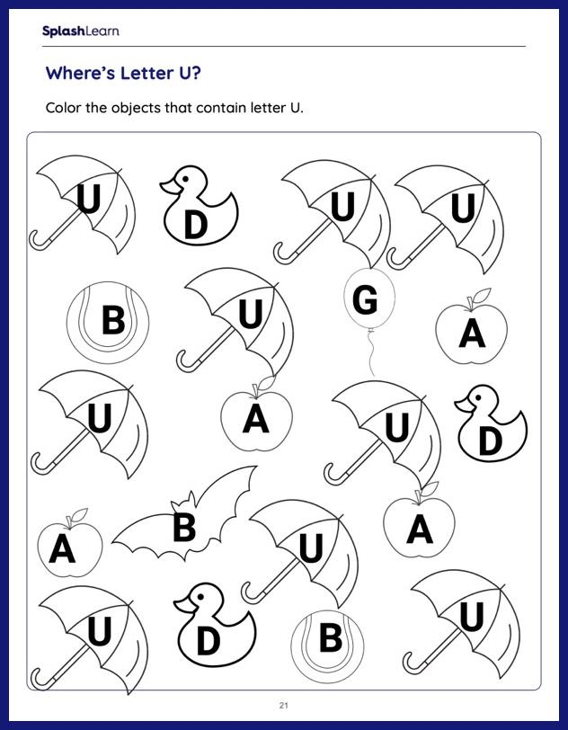 Letter U Alphabet Tracing Worksheets Free Printable PDF Worksheets 