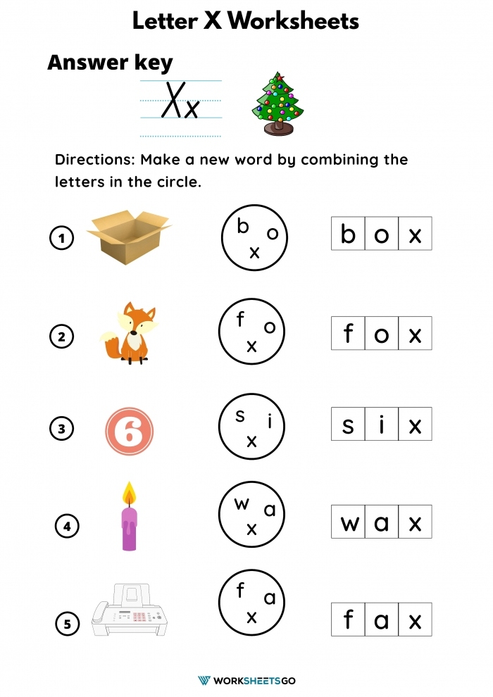 Letter X Words Worksheets WorksheetsGO
