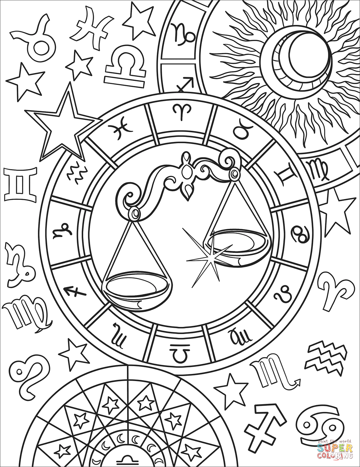 printable coloring pages zodiac signs