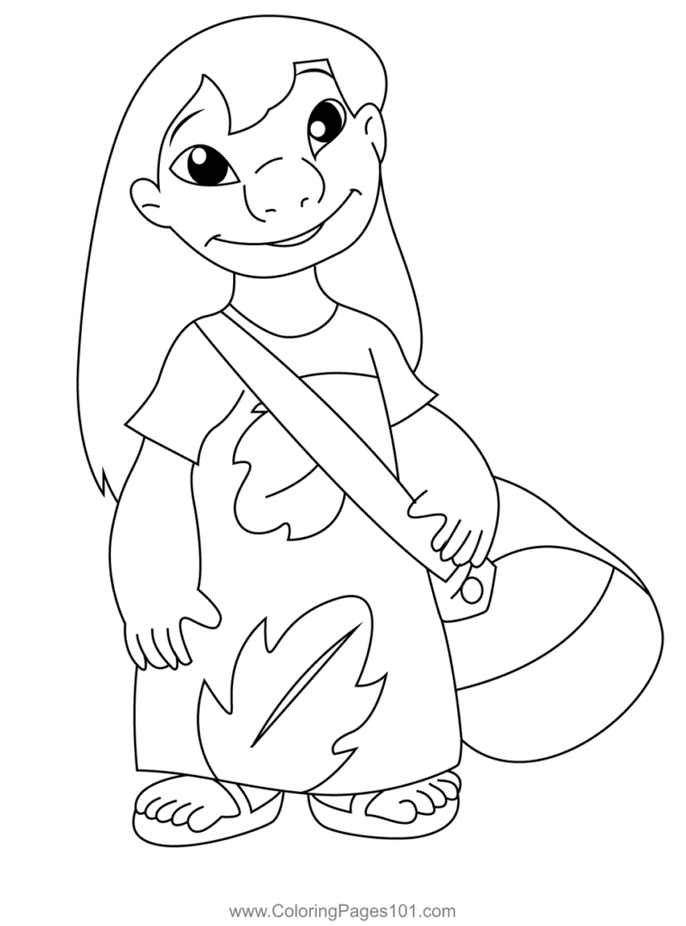 Lilo Coloring Page For Kids Free Lilo Stitch Printable Coloring