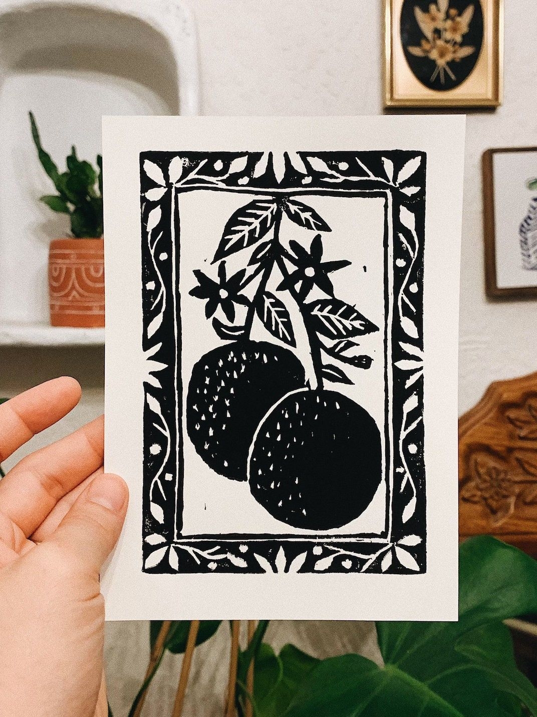 fashion lino print