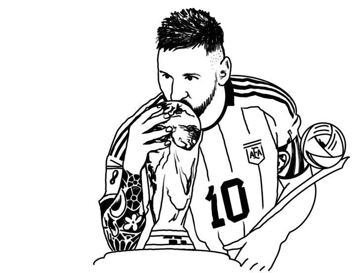 Lionel Messi Coloring Pages Free Printable PDF 