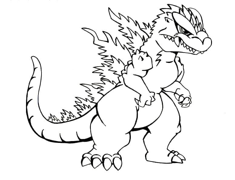 Little Godzilla Coloring Page Free Printable Coloring Pages For Kids