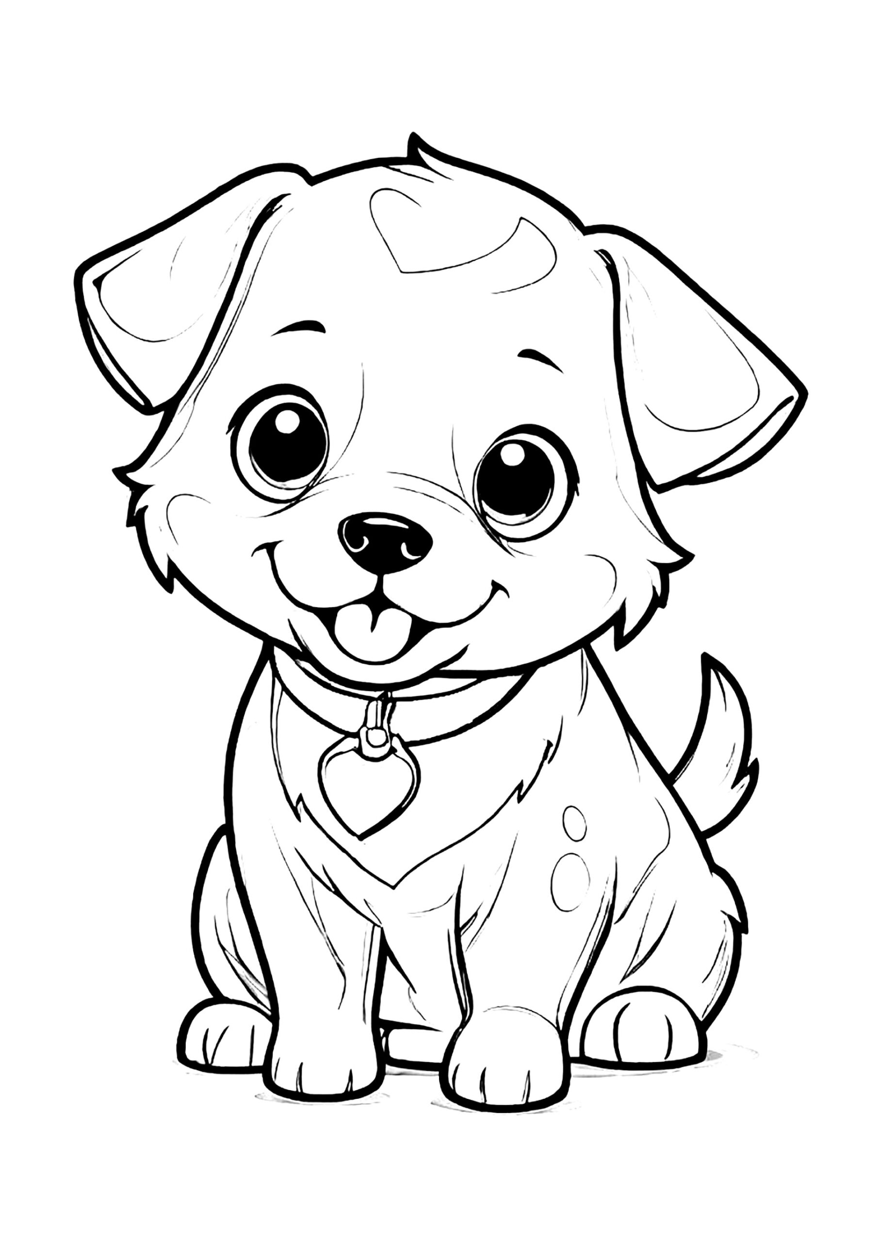 Little Smiling Dog Dog Coloring Pages For Kids