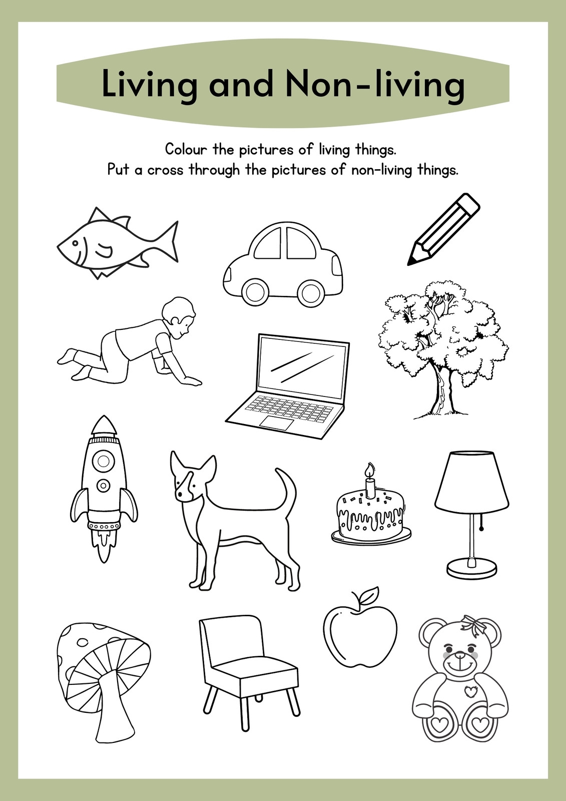 Living Non Living Things Free Worksheets Printable