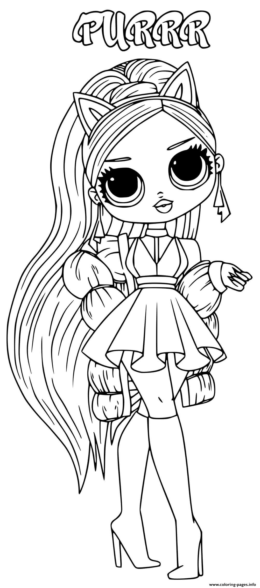 fashion doll printable lol omg coloring pages