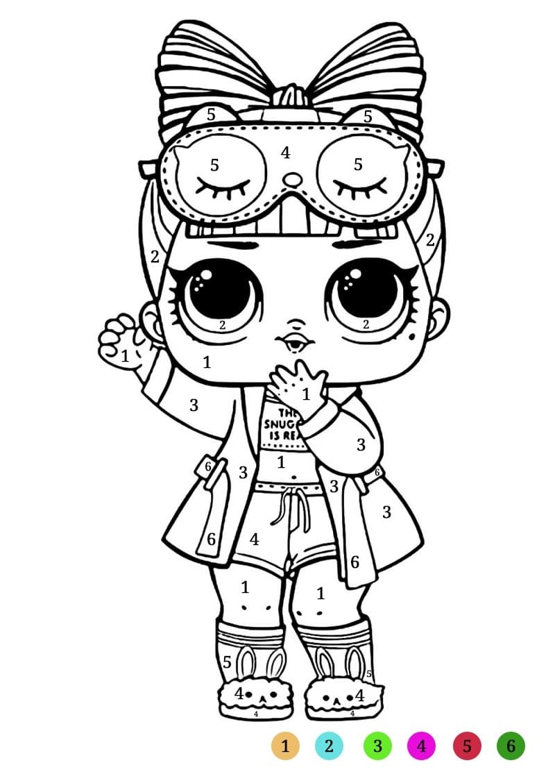 LOL Surprise Color By Number Worksheet Coloring Page Free Printable 
