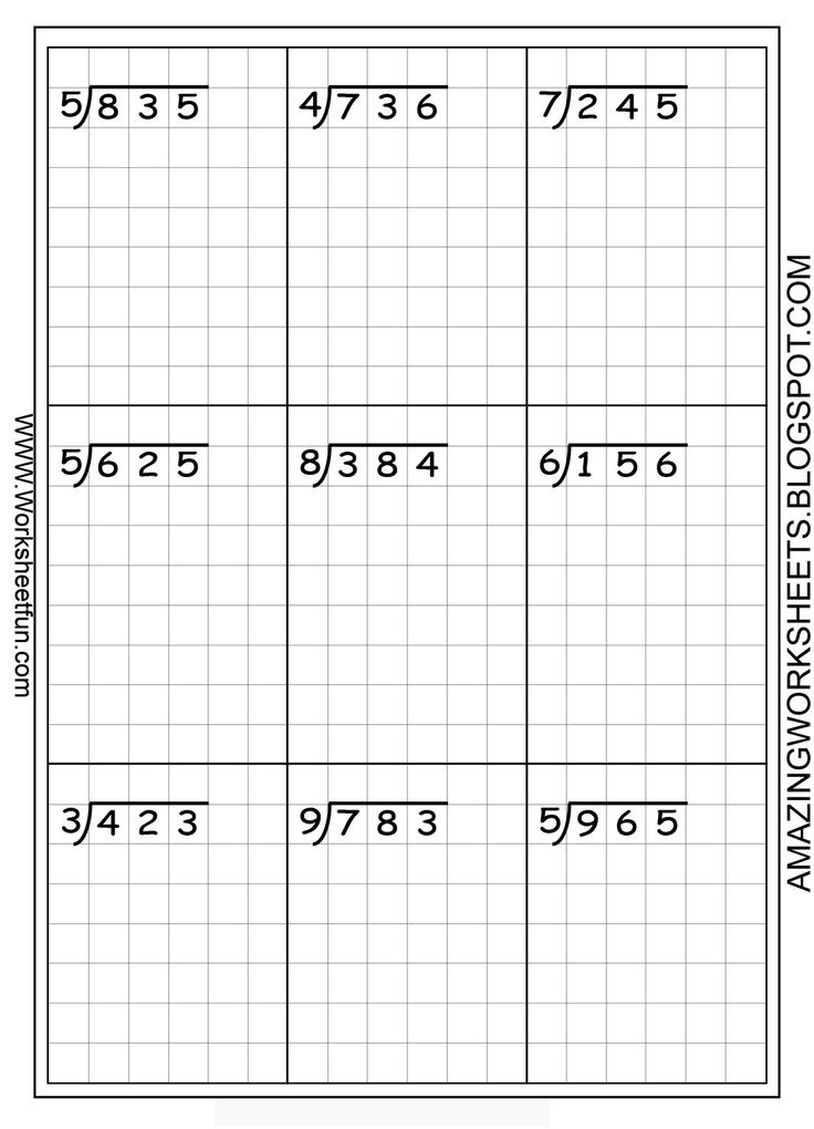 long division worksheets grade 5
