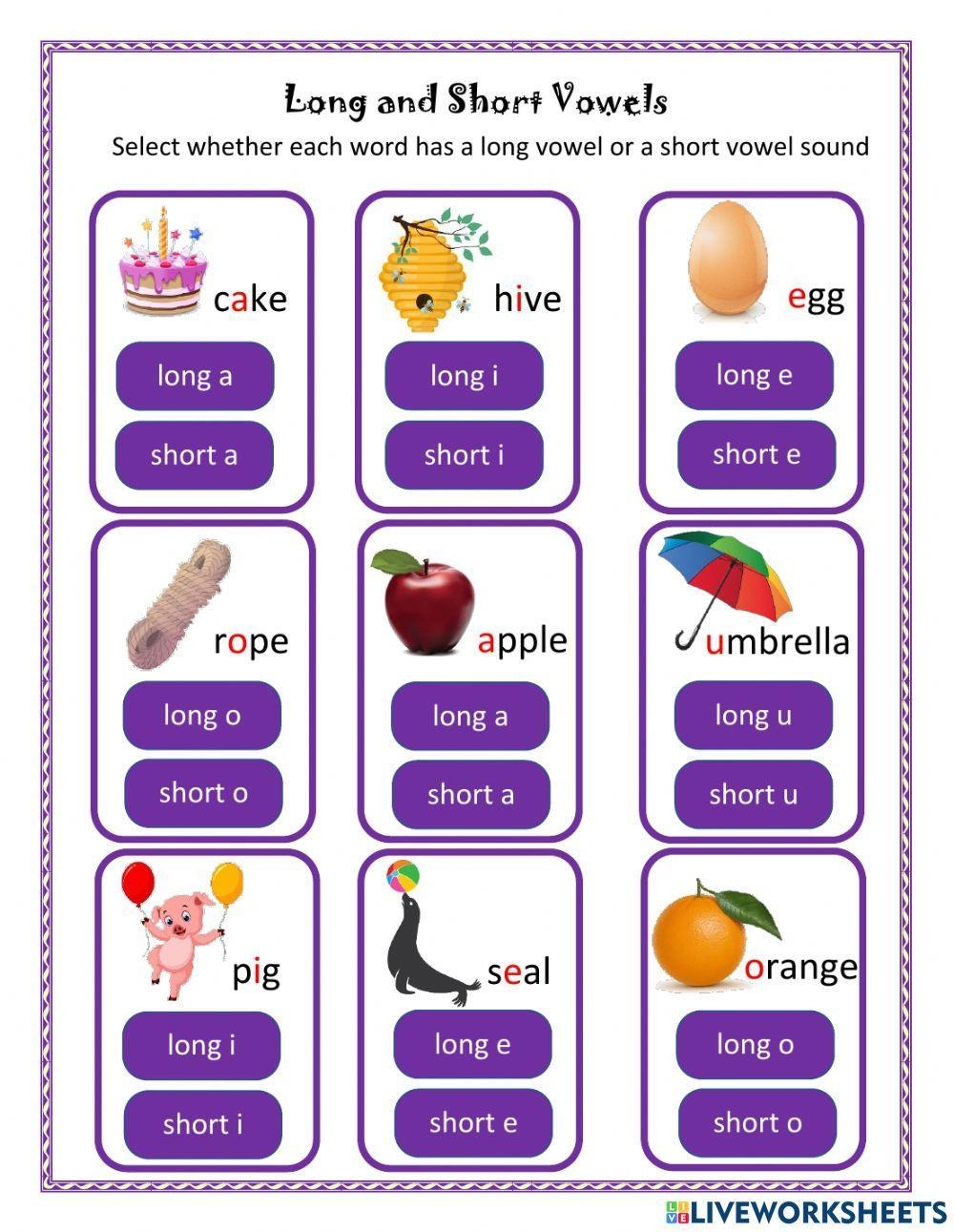 Long Vowel Sounds Worksheets For 1st Graders Online SplashLearn 