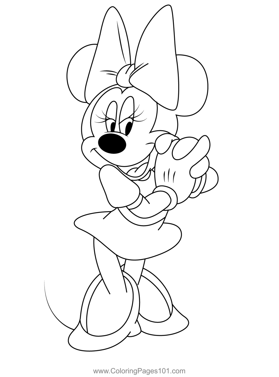 Look Minnie Mouse Coloring Page For Kids Free Minnie Mouse Printable 