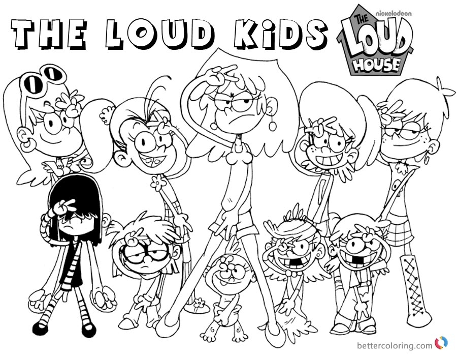 Loud House Coloring Pages Characters Free Printable Coloring Pages