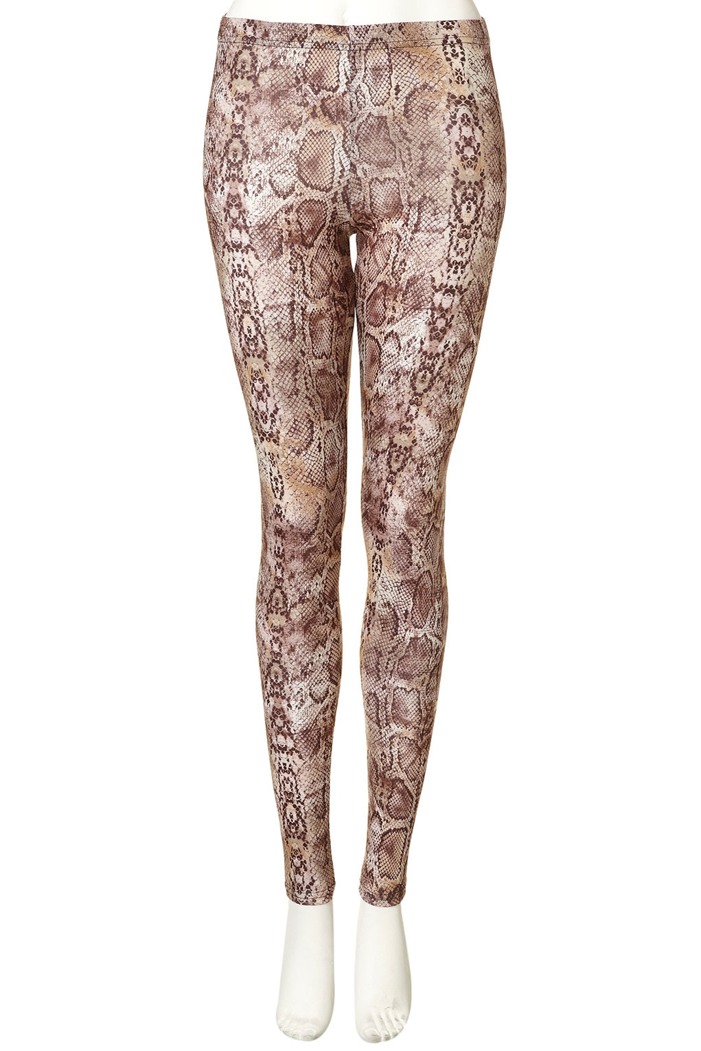 Lyst Topshop Snakeskin Print Leggings In Brown