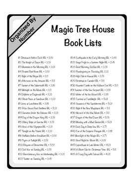 Magic Tree House Printable Book List Printable Word 55 OFF