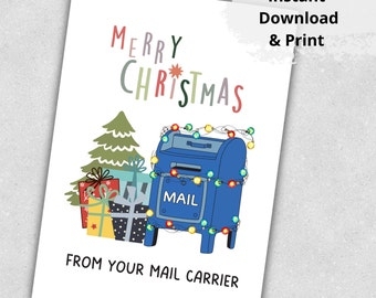 Mail Carrier Christmas Card Letter Carrier Merry Christmas Happy 