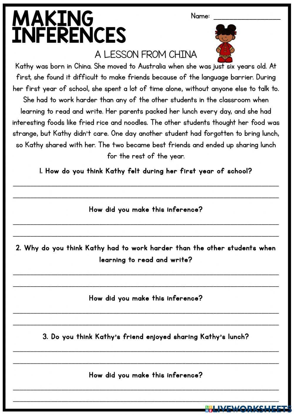 inferences worksheet