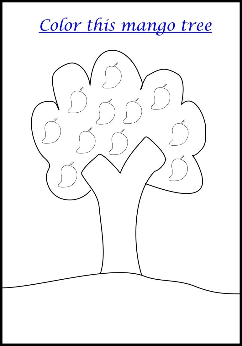 Mango Tree Coloring Page Printable For Kids