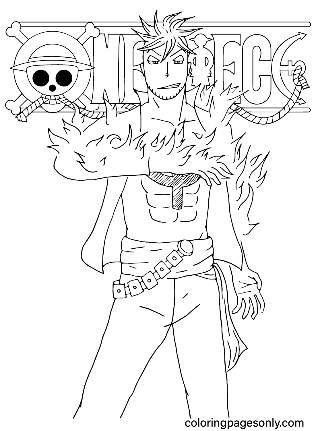 Marco One Piece Coloring Page PDF Free Printable Coloring Pages