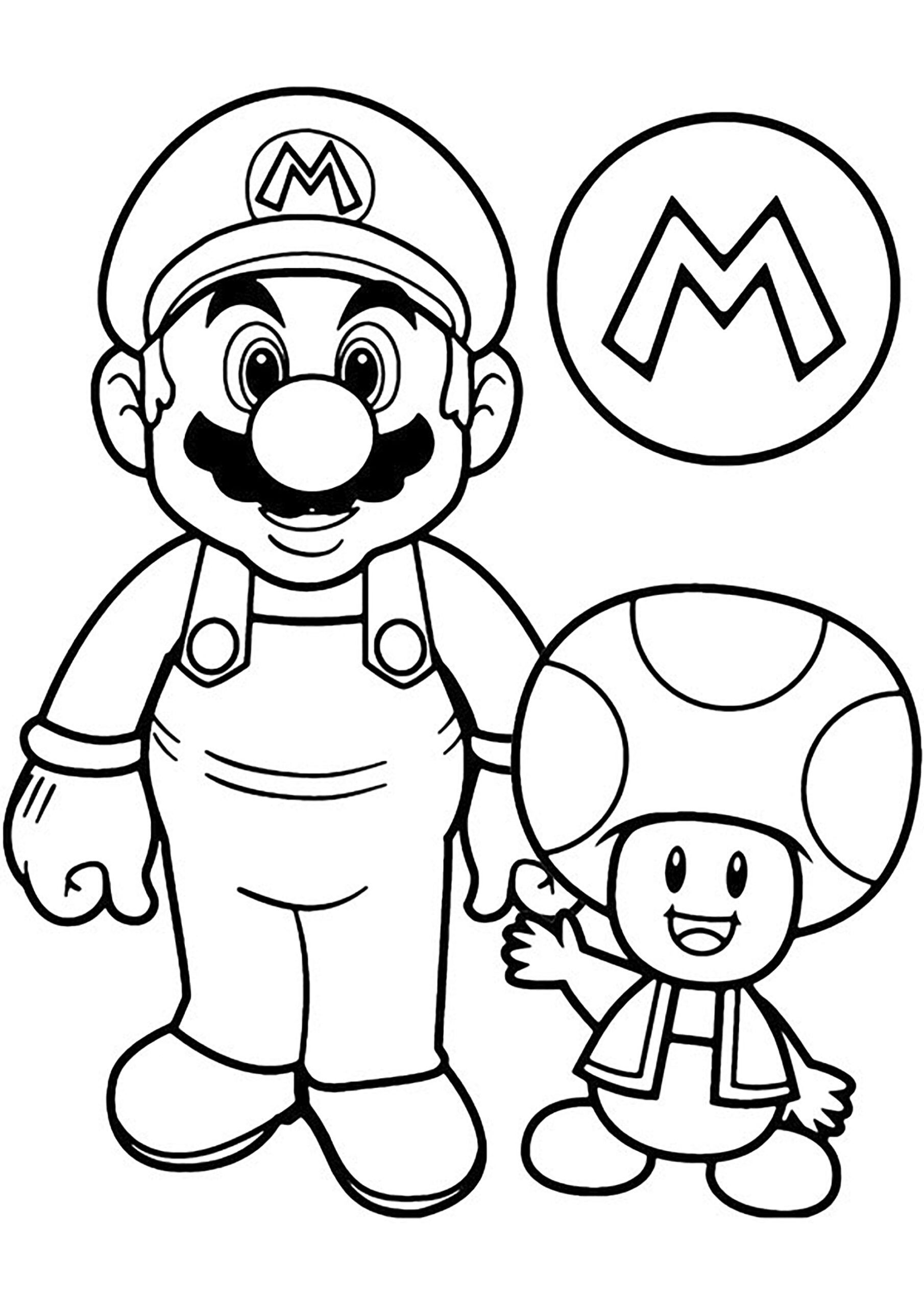 Mario And Toad Super Mario Bros Coloring Pages For Kids