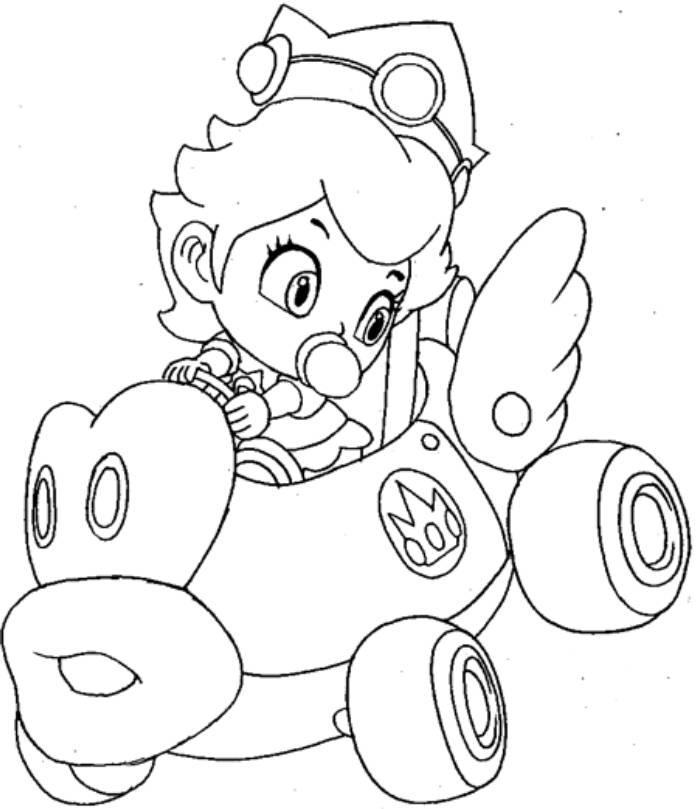 Mario Kart Characters Coloring Pages Coloring Home