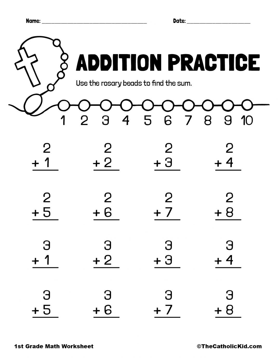 addition worksheets for 1st graders