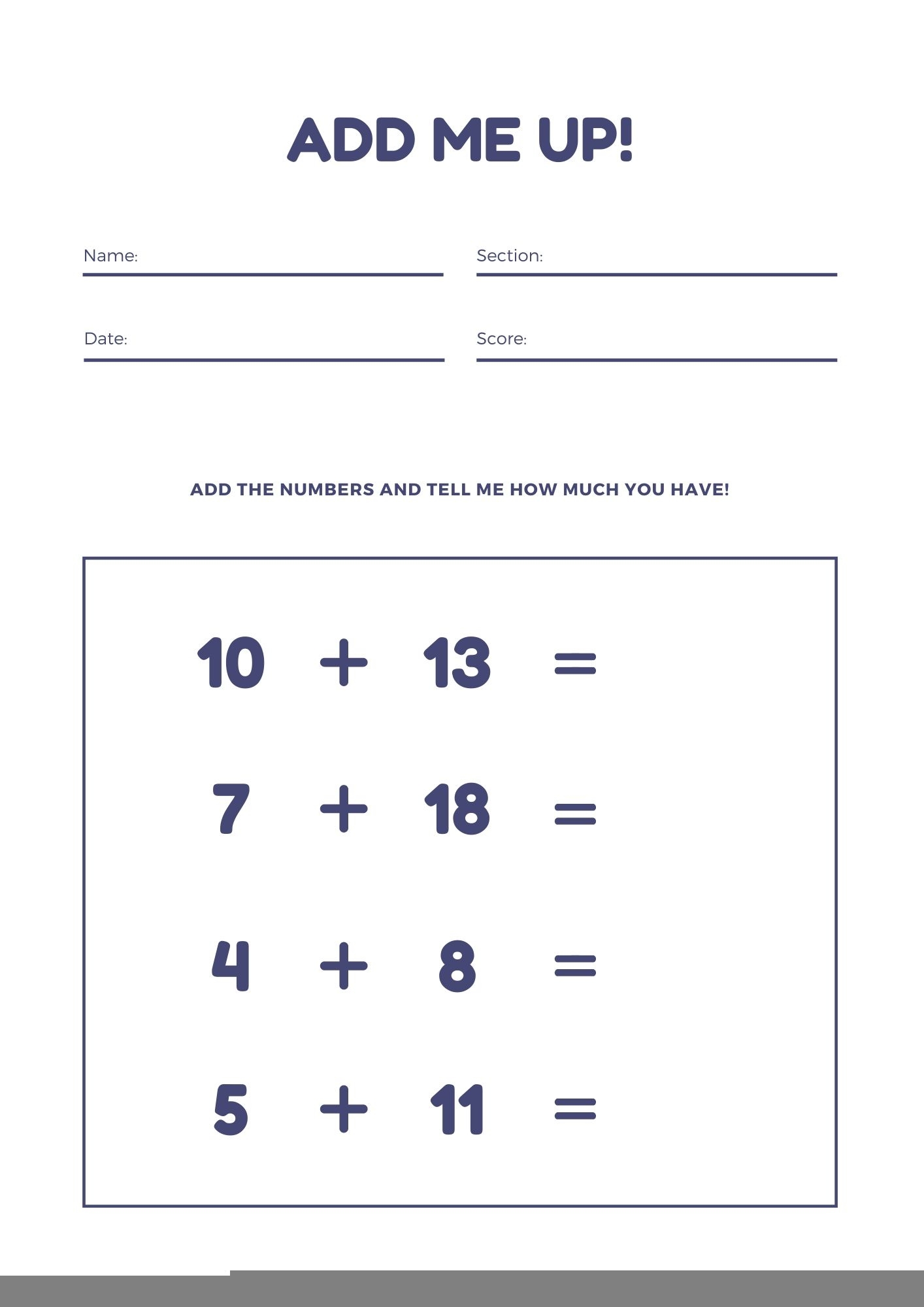 Math Worksheets Printable Printable Worksheets