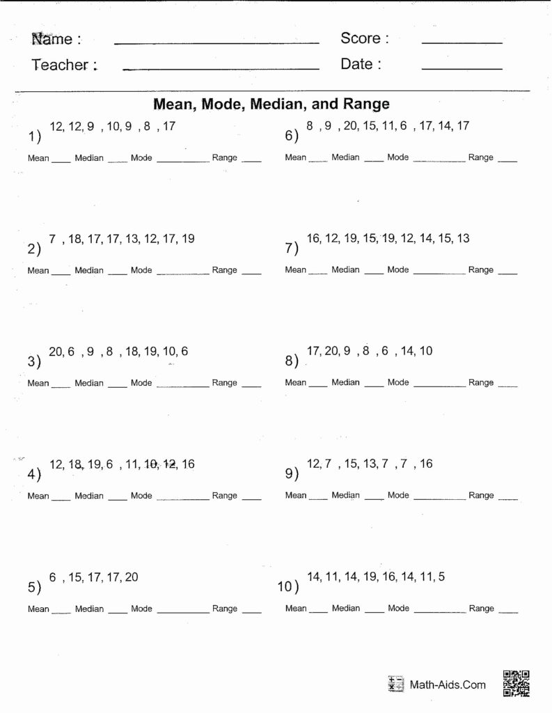 Mean Mode Median Worksheets Best Of Mean Median Mode Range Worksheets