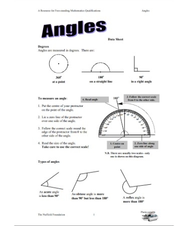 Measuring Angles With A Protractor Worksheet PDF PRINTABLE 