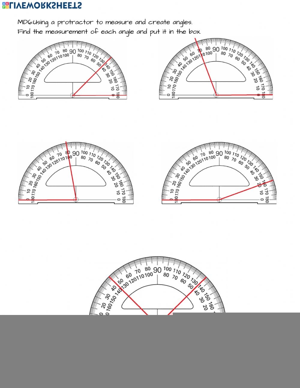 Measuring Angles Worksheet Protractor Angleworksheets