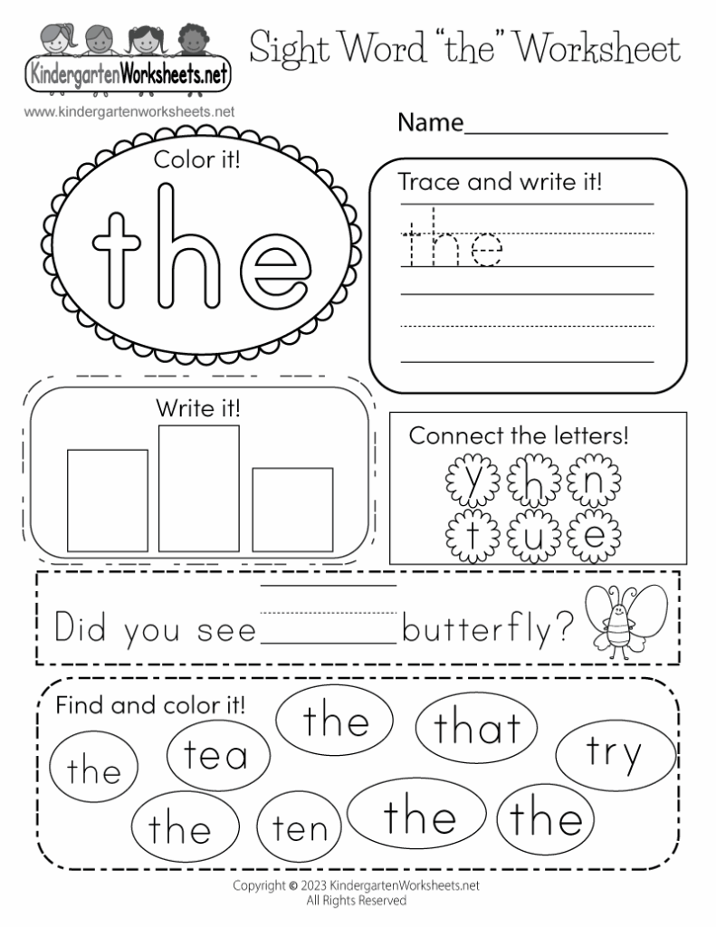Memorize Sight Words Worksheet Free Kindergarten English Worksheet