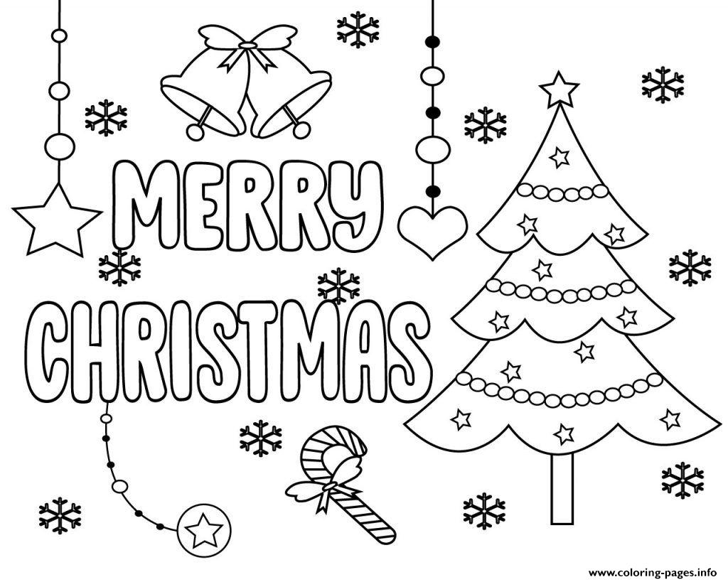 Merry Christmas Tree Light 25 December Coloring Page Printable
