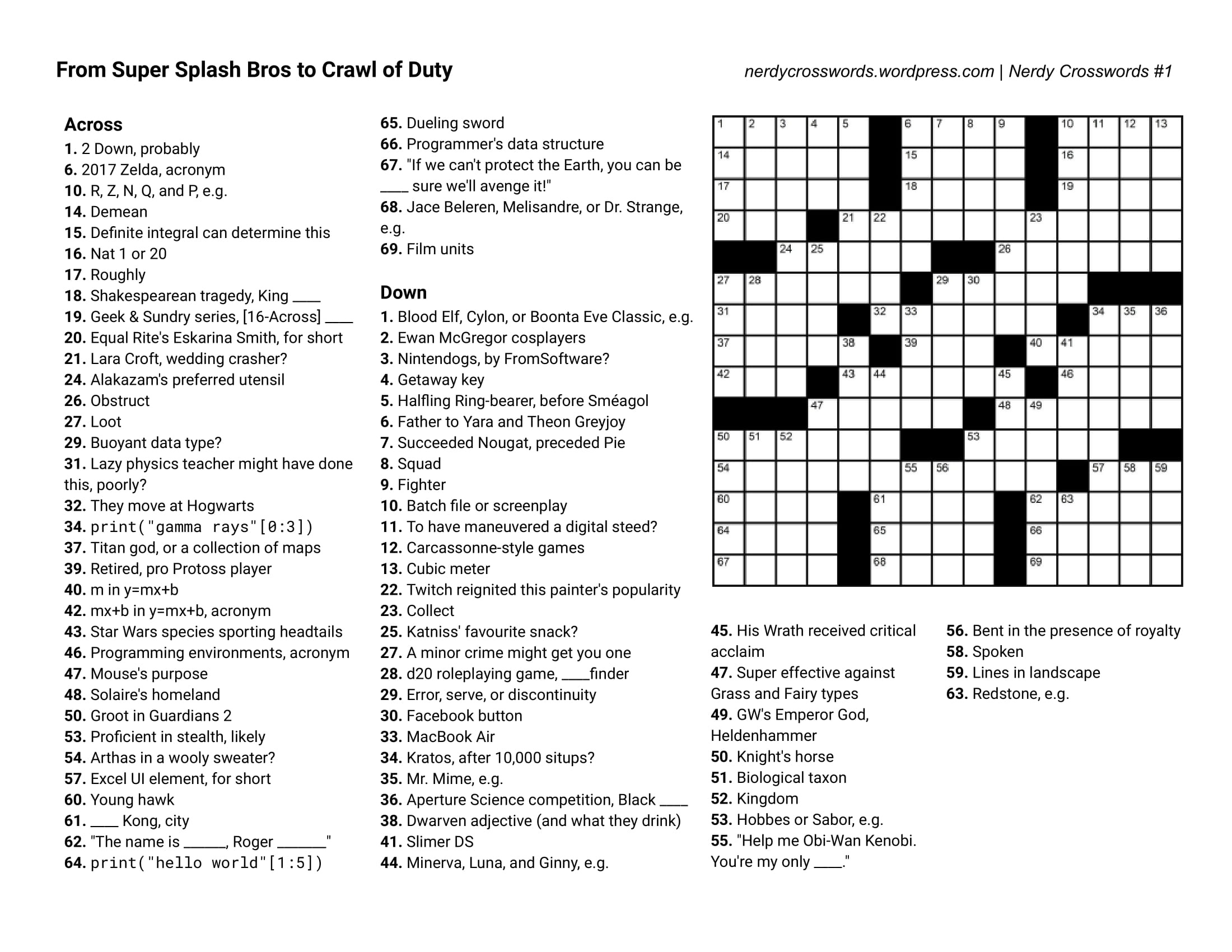 crossword puzzle usa today printable
