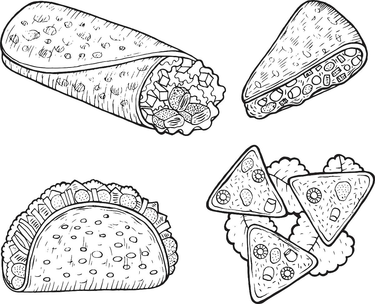 Mexican Food Coloring Pages Coloring Pages