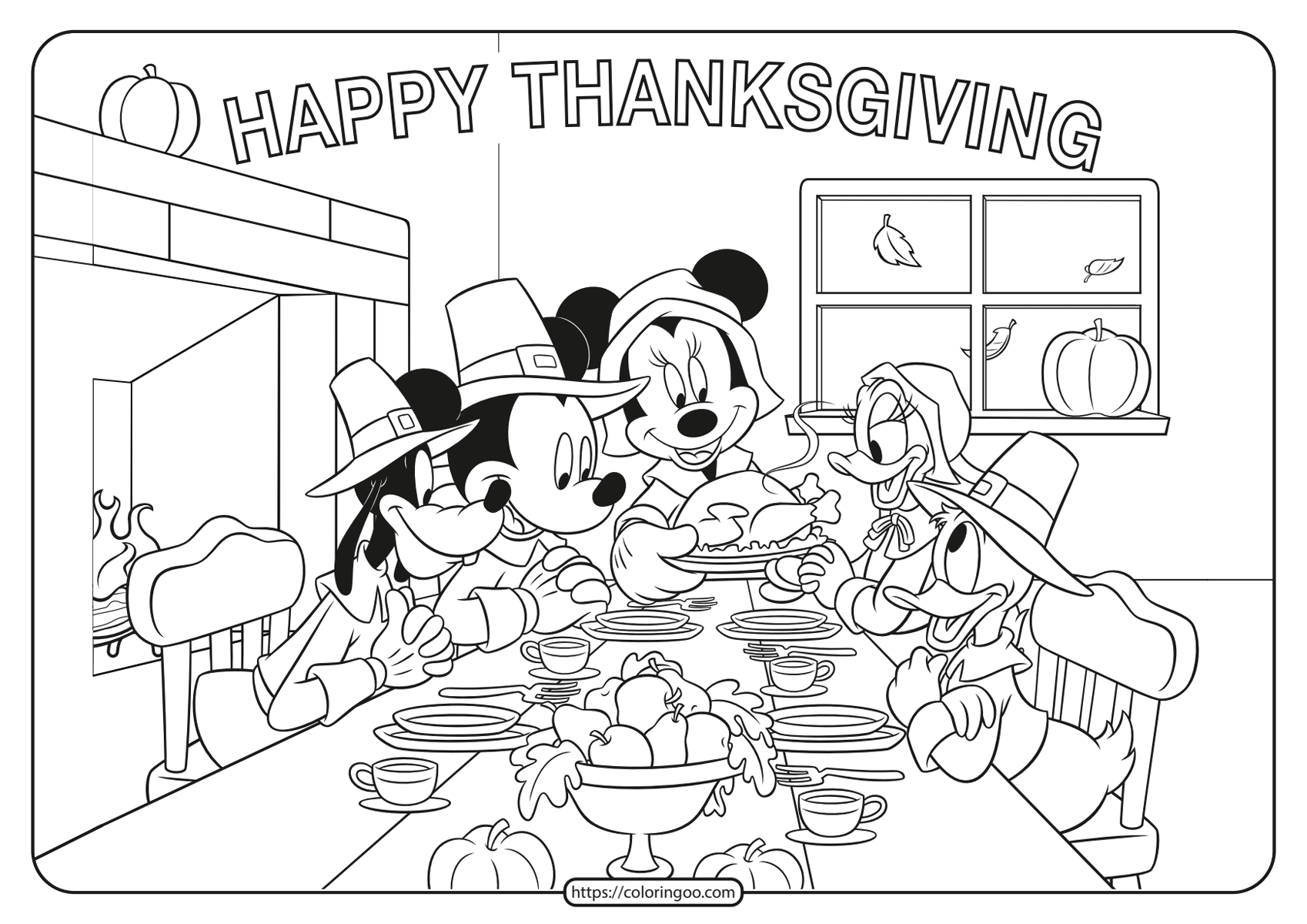 free thanksgiving color pages