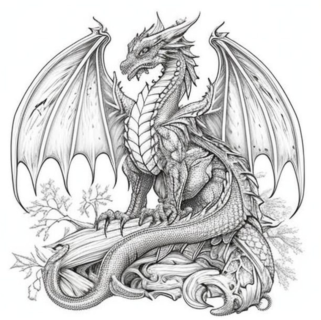 Mighty Dragon Coloring Page Dragon Coloring Page Dragon Sketch Porn 