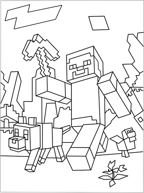 minecraft free coloring pages