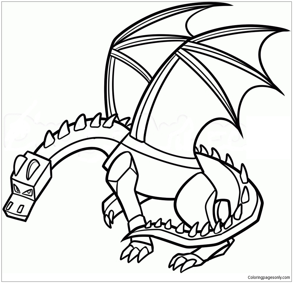Minecraft Dragon Coloring Page Free Printable Coloring Pages